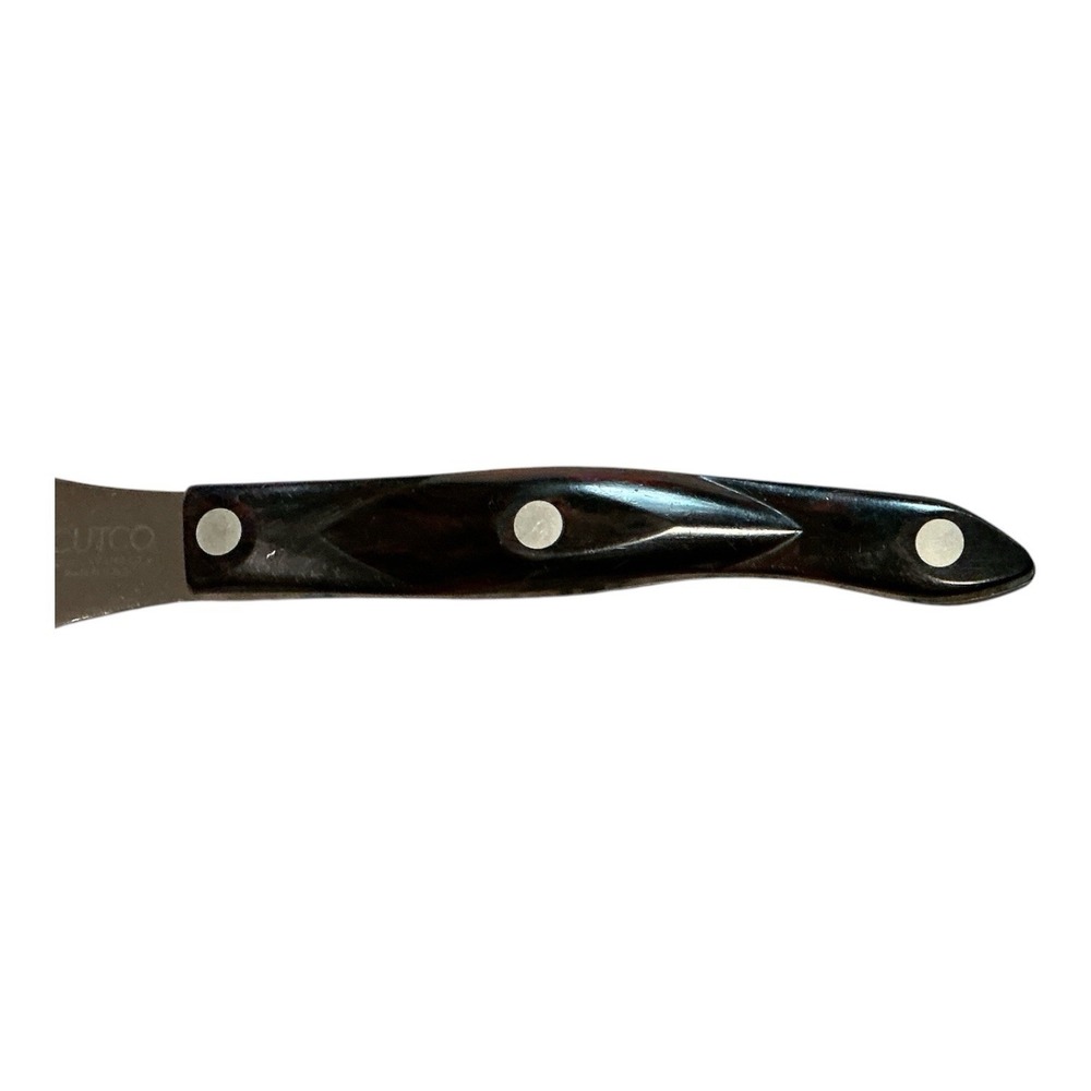 Cutco Spatula Spreader 1768 Knife Dark Brown Swirl Handle 10" Serrated - Picture 4 of 5